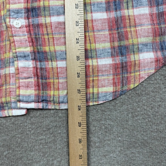 Levi's Button Up Shirt Men's Size M Multicolor Short Sleeve Plaid Wester Collar - Picture 7 of 7